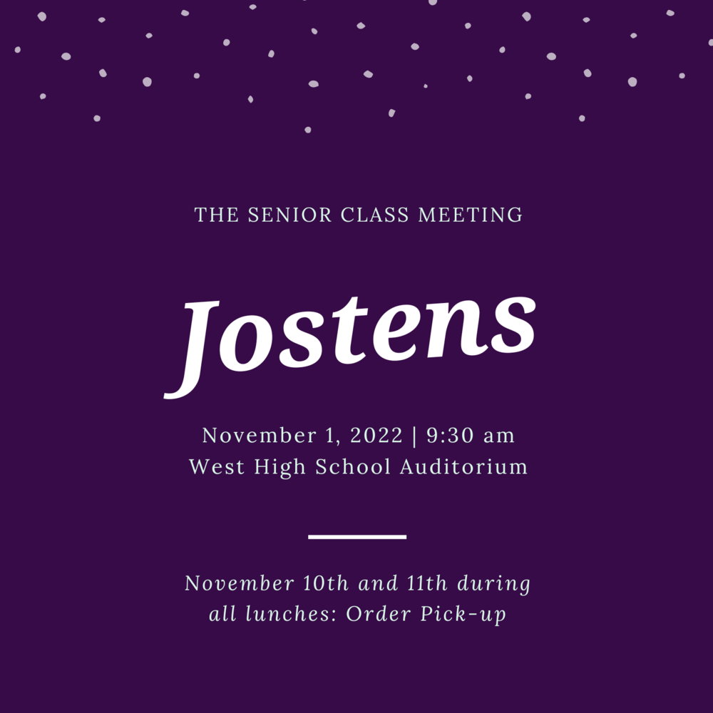 Jostens, Senior Meeting, November 1, 2022 at West High