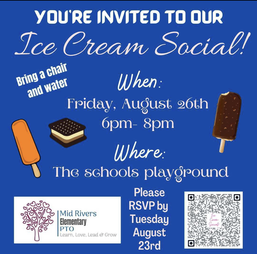 Ice Cream Social Friday August 26 6-8pm