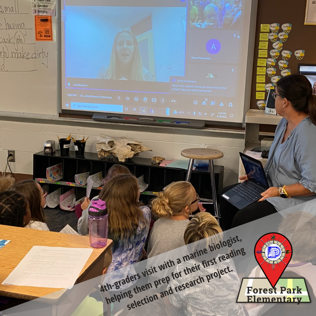 FPE 4th graders on video call
