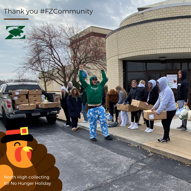 Thank you #FZCommunity: North High collecting for No Hunger Holiday load a pick-up truck with frozen turkeys