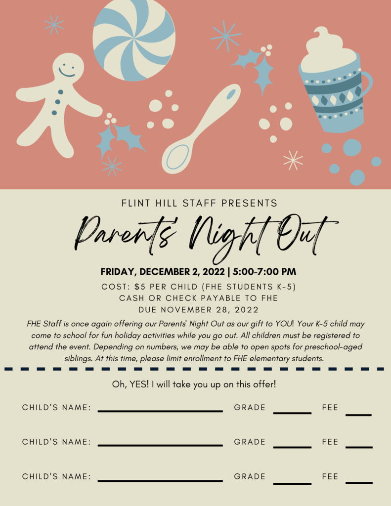 Parents Night Out flyer