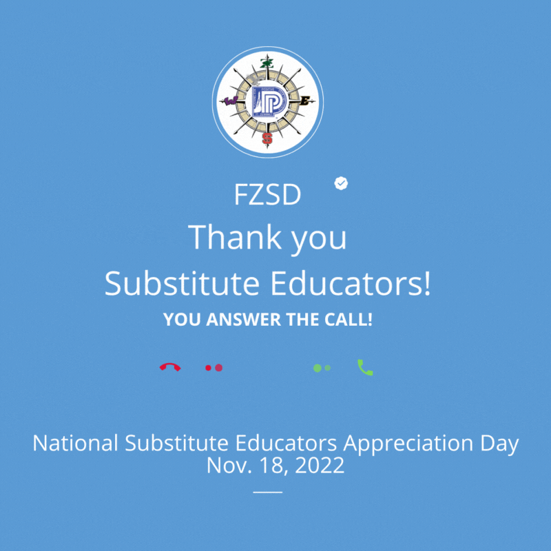Thank you subs for answering the call! National Substitute Educators Appreciation Day 11-18-22