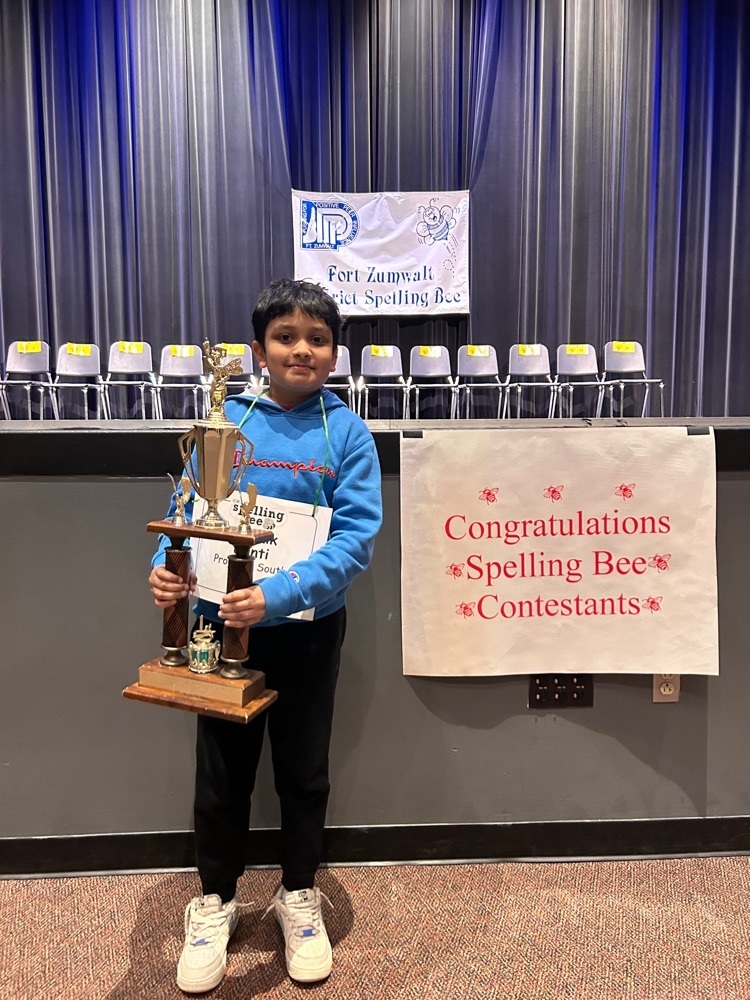 PSE student representative for district spelling bee took first place  