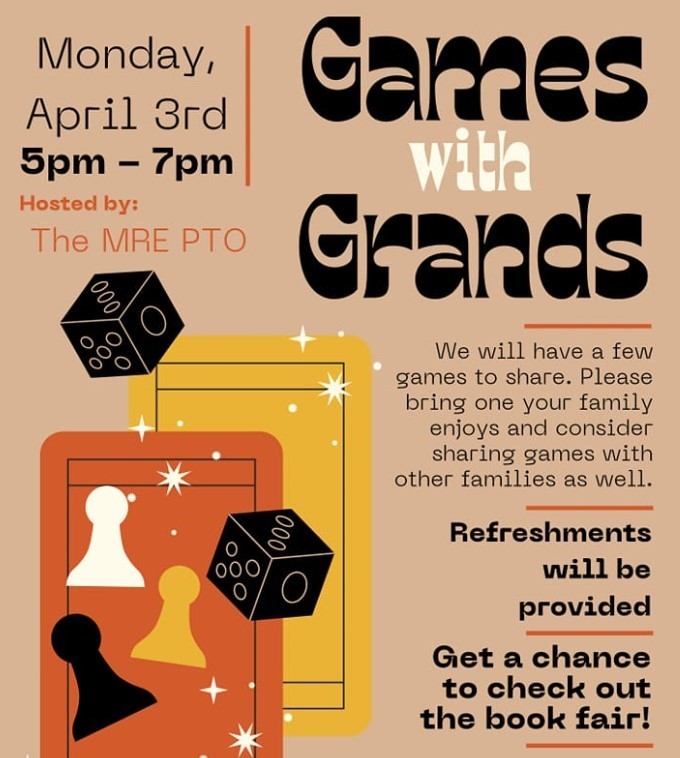 Games with Grands Monday, April 3rd 5pm-7pm
