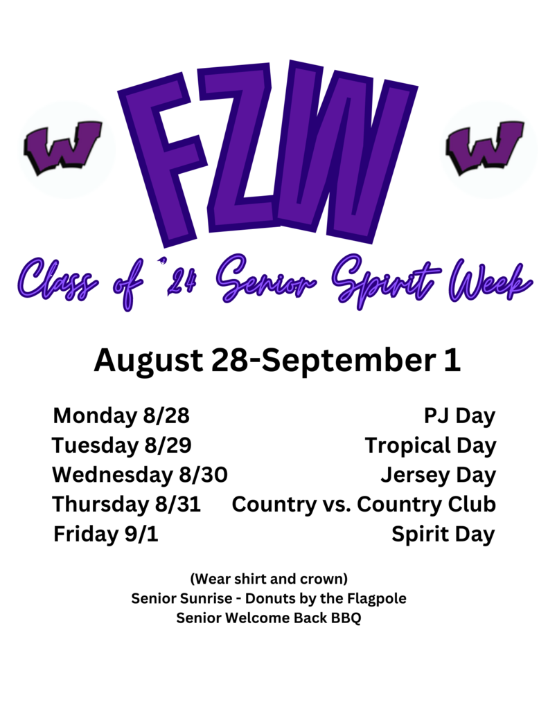 FZW class of 24 Senior Spirit Week