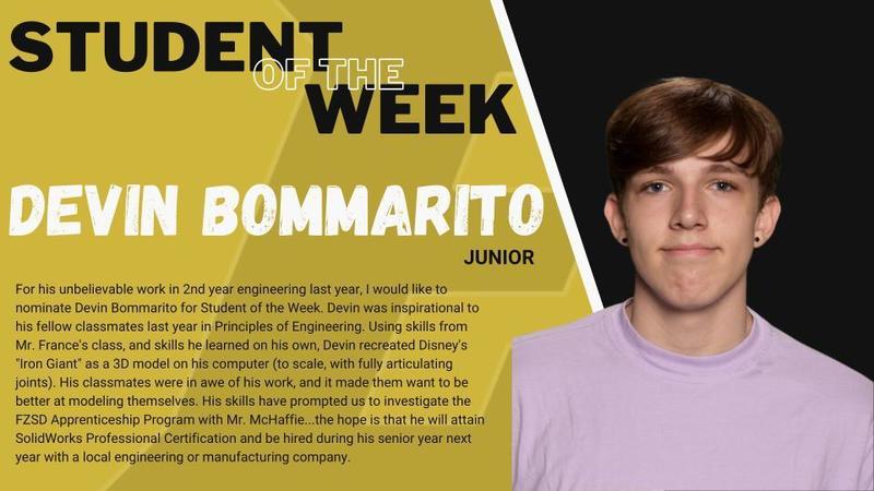 Student of the Week - Devin Bommarito